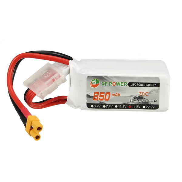 4 stuks xf power 14.8v 850mah 4s 70c lipo batterij xt30 plug