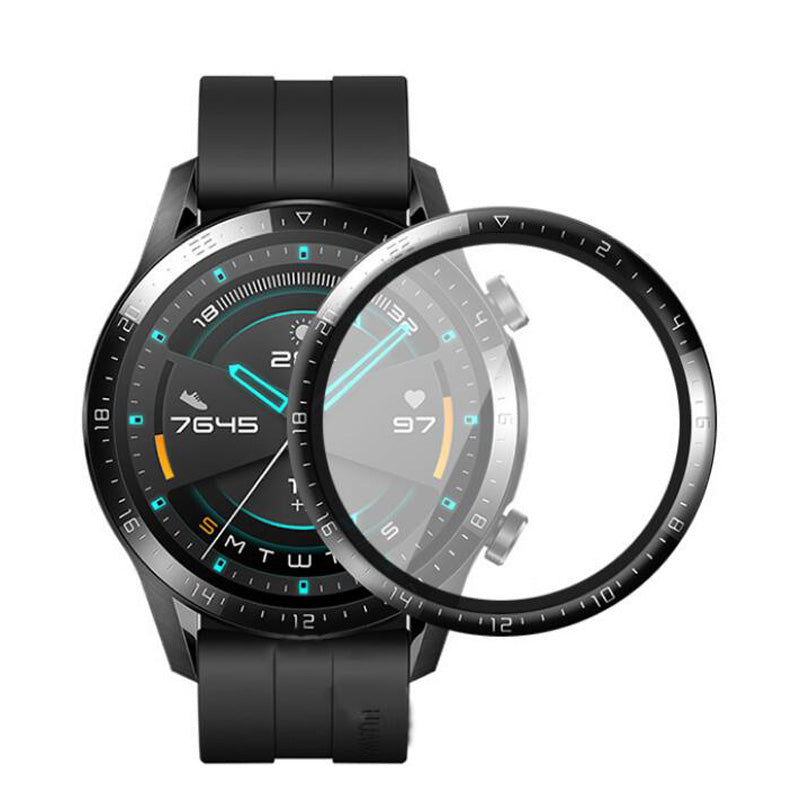 1 stks/2 stks gebogen full-screen thermische buigende film horloge screen protector voor huawei horloge gt2 46mm/42mm smart watch