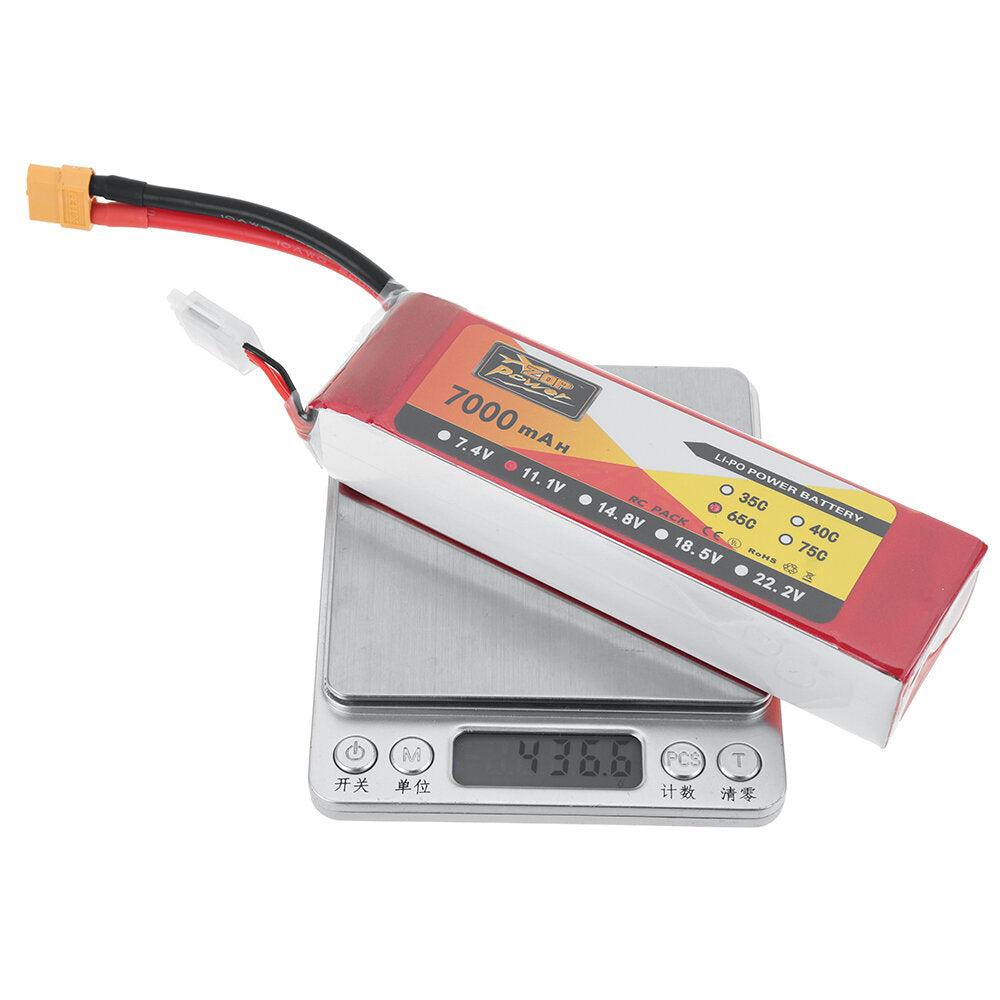 zop power 11.1v 7000mah 65c 3s lipo batterij t deans plug met xt60 adapter plug voor rc drone