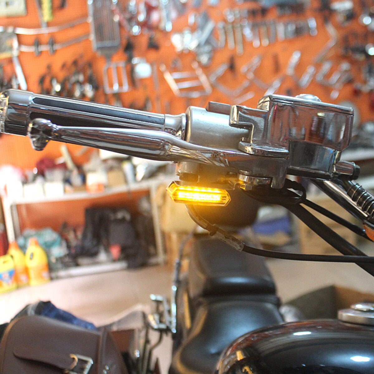 2 stuks led richtingaanwijzers stromend water licht amber dynamische motorfiets fietsstuur mount