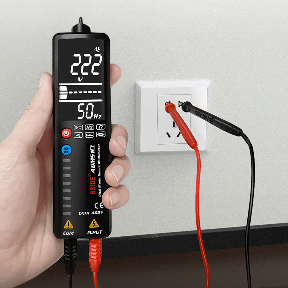 bside adms1cl 2.4 lcd-achtergrondverlichting dual mode smart digitale multimeter 2000 telt auto range spanningsdetector tester