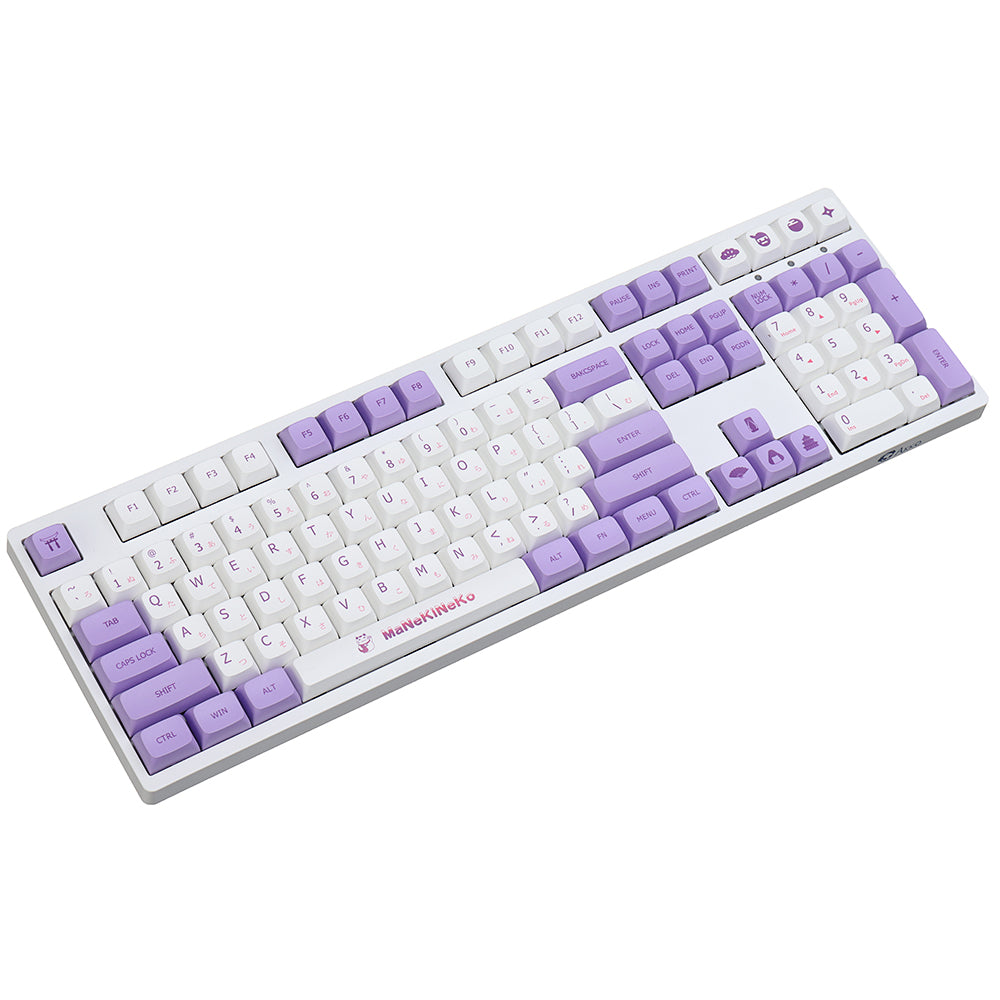 146 toetsen paars en wit keycap-set xda-profiel pbt-sublimatie-keycaps voor mechanisch toetsenbord