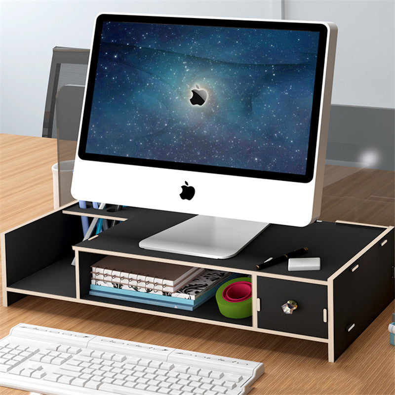 multifunctionele desktop organizer houten desktop monitor stand computer laptop scherm riser desk shelf rack