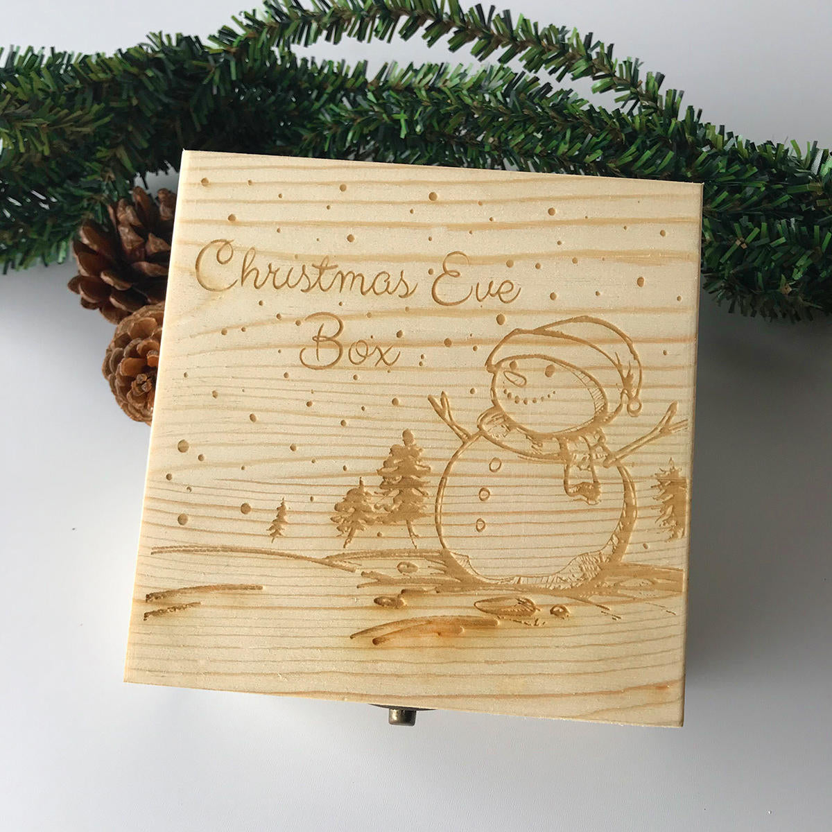 wooden decoration toys gift box kerstmis snowman painting