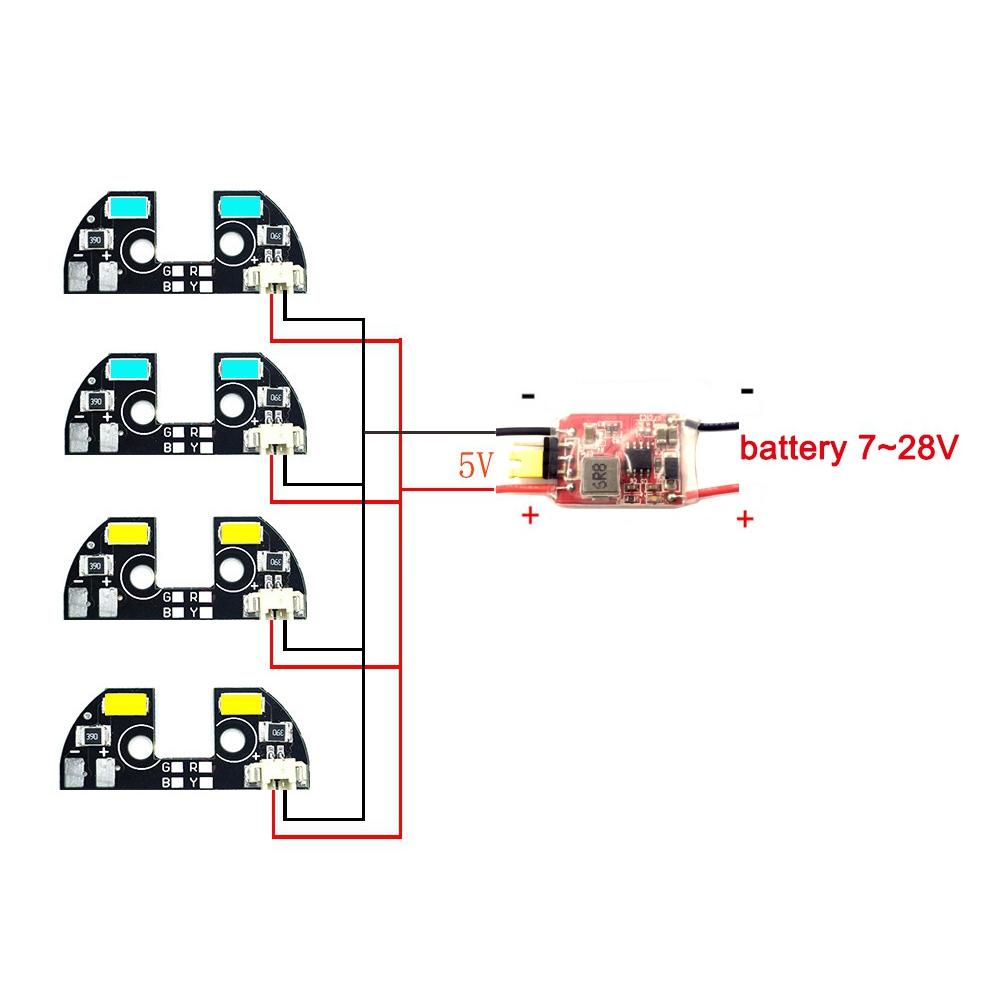 2 stuks flash richting led nachtlichtcontroller indicator voor alle vluchtcontroller f450 f330