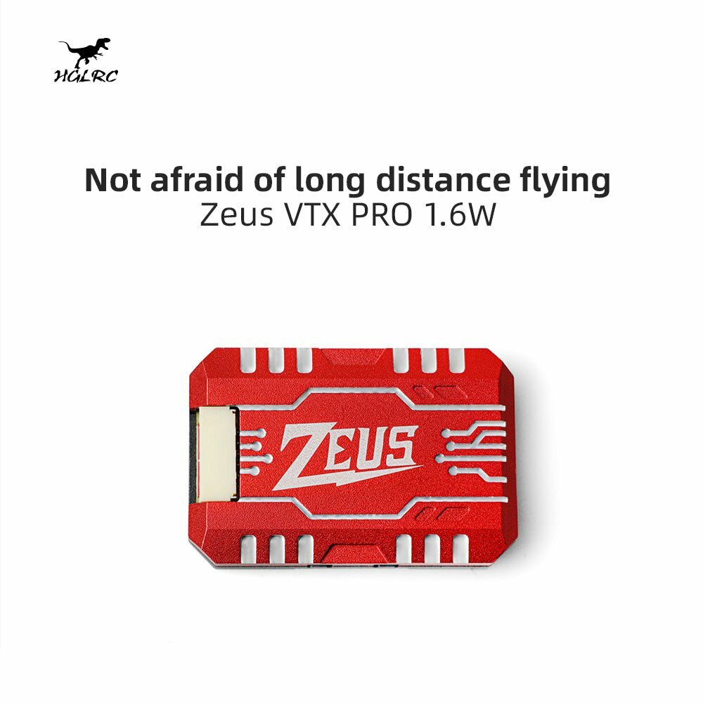 hglrc zeus vtx pro 5.8g 40ch pit / 25/400/800/1600mw lange afstand fpv-zender tramp-protocol met microfoon voor fpv racing drone