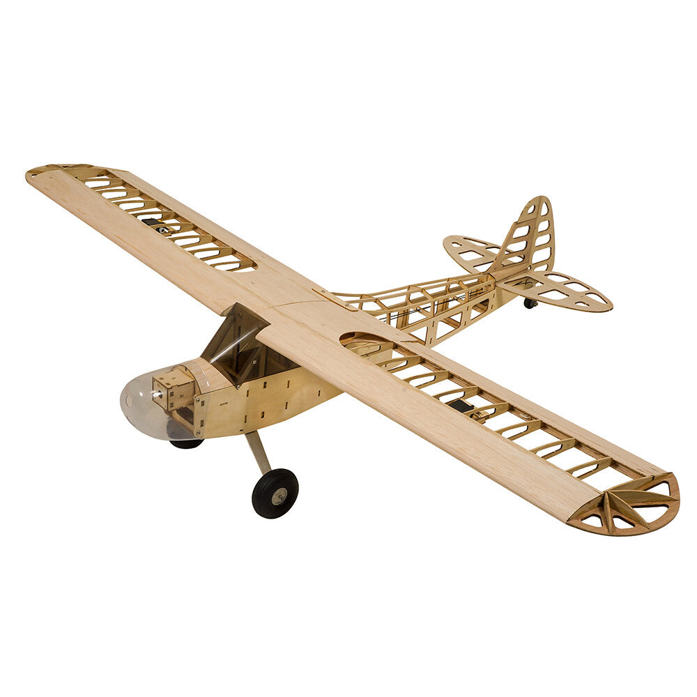 dancing wings hobby s08 piper j3 cub 1180 mm spanwijdte balsahout rc vliegtuig kit / kit + power combo