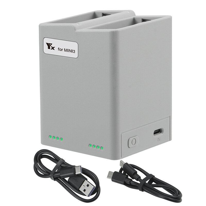 yx twee-weg opladen hub dual battery charger ontlader huishoudster voedingsstation voor dji mini 3 pro rc drone quadcopter