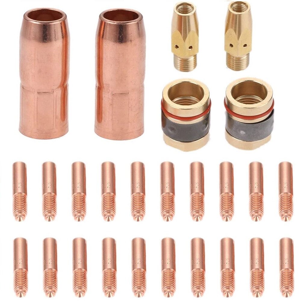 mig-laspistoolaccessoire 169-726 0.035 kit tip-nozzle-diffuser-adapter voor miller millermatic m-25/m-40 hobart torch