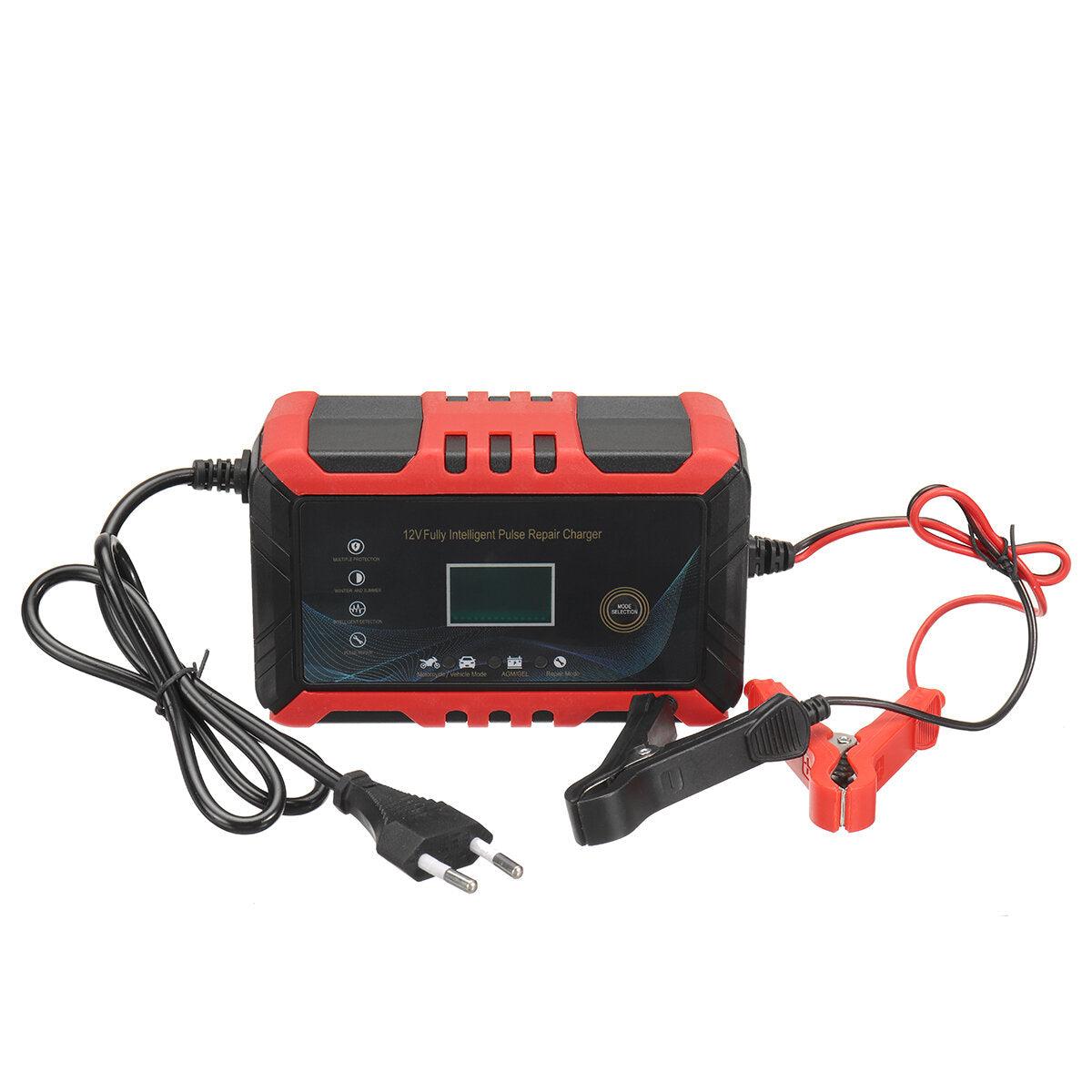12v6a intelligente puls reparatie batterij oplader voor auto batterij motorfiets batterij eu plug rood