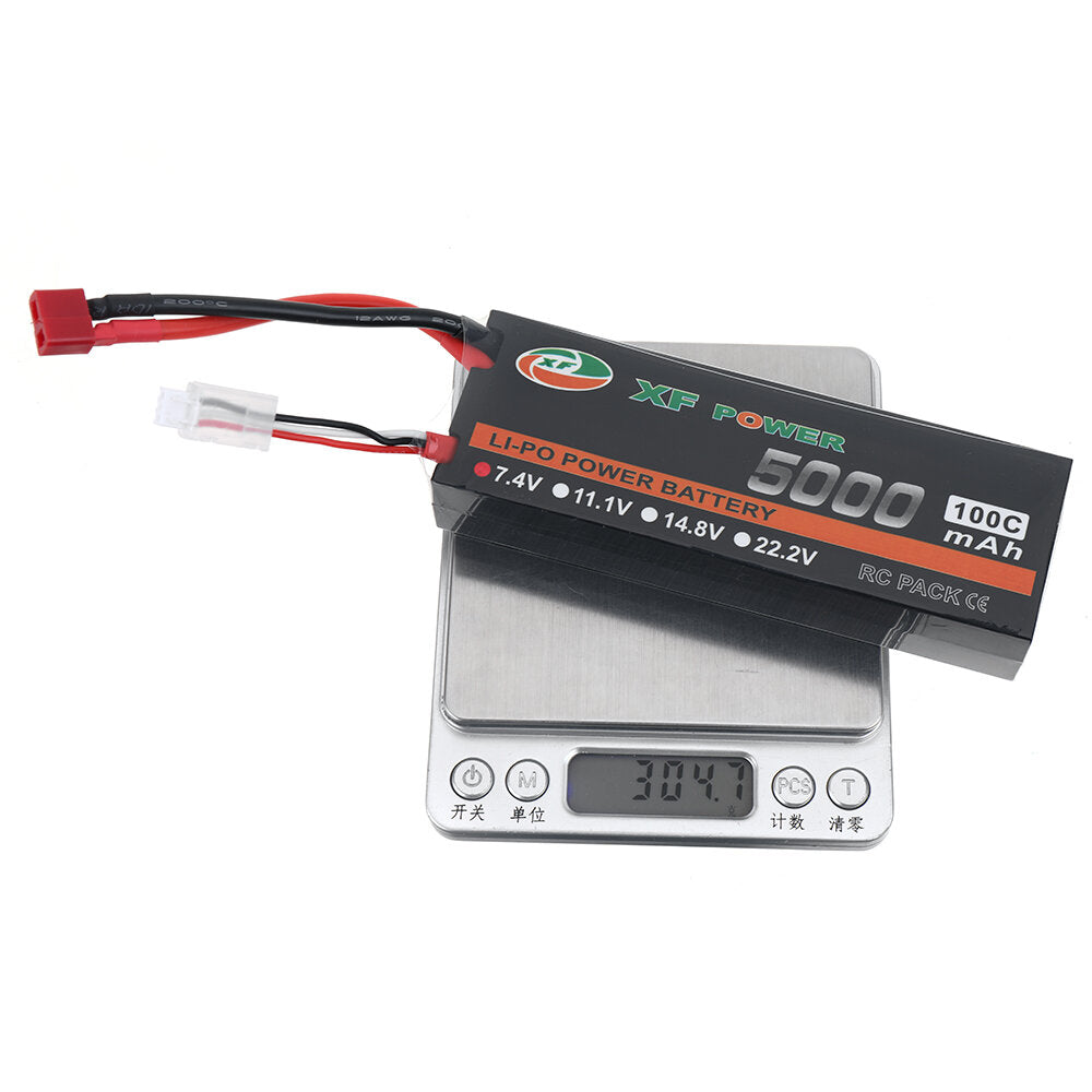 xf power 7.4v 5000mah 100c 2s lipo batterij t deans plug voor rc drone