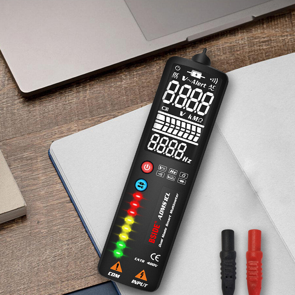 bside adms1cl 2.4 lcd-achtergrondverlichting dual mode smart digitale multimeter 2000 telt auto range spanningsdetector tester