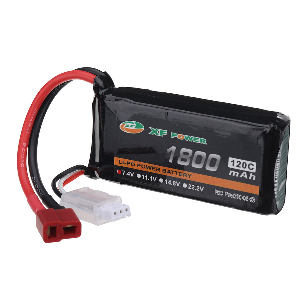 xf power 7.4v 1800mah 120c 2s lipo batterij t deans plug voor rc drone