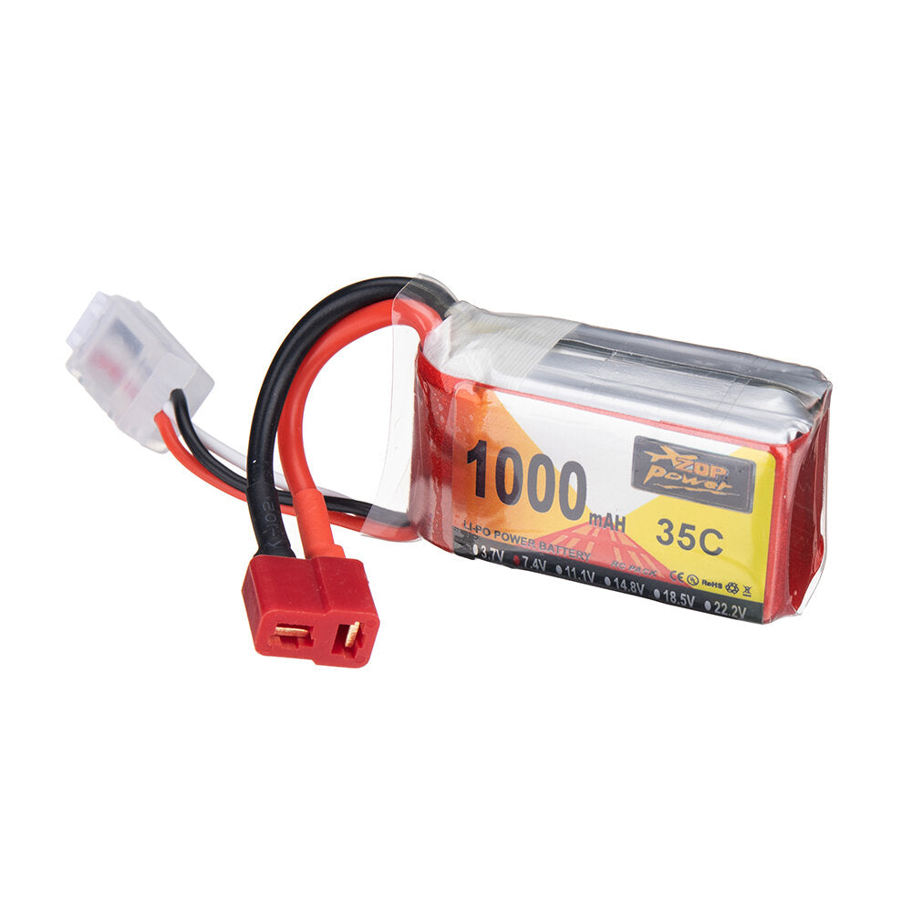 zop power 7.4v 1000mah 35c 2s lipo batterij t deans plug voor rc drone