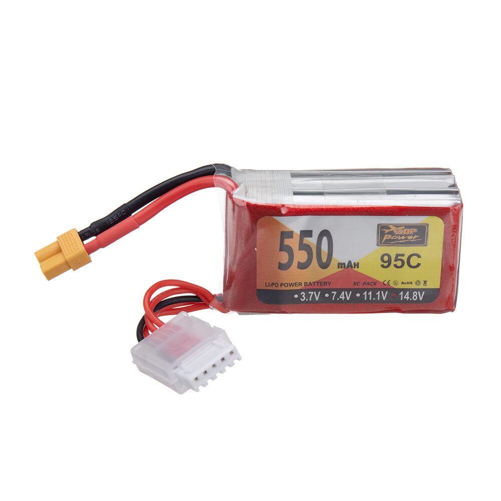 zop power 14.8v 550mah 95c 4s lipo-batterij xt30 stekker voor rc drone