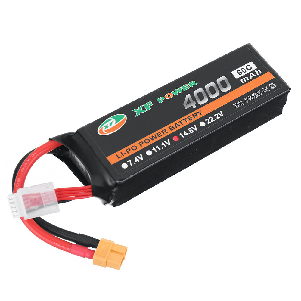 xf power 14.8v 4000mah 60c 4s lipo batterij xt60 plug met t deans plug voor rc drone