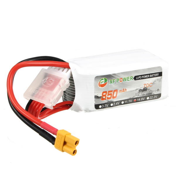 4 stuks xf power 14.8v 850mah 4s 70c lipo batterij xt30 plug