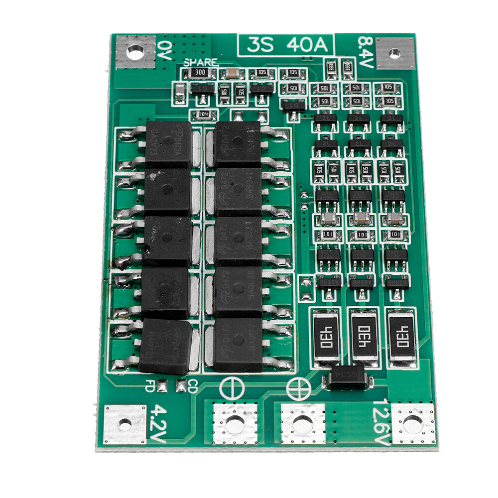 bms 3s 40a 18650 lithiumbatterijlader beschermingsbord 11.1v 12.6v pcb voor boormotor met balans