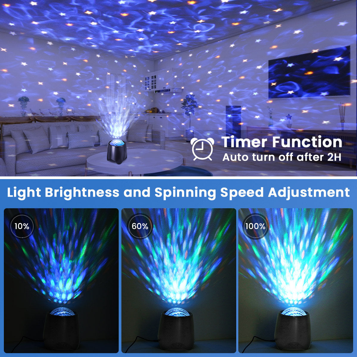 usb rgb led galaxy projector light starry sky ocean music nachtlampje met afstandsbediening