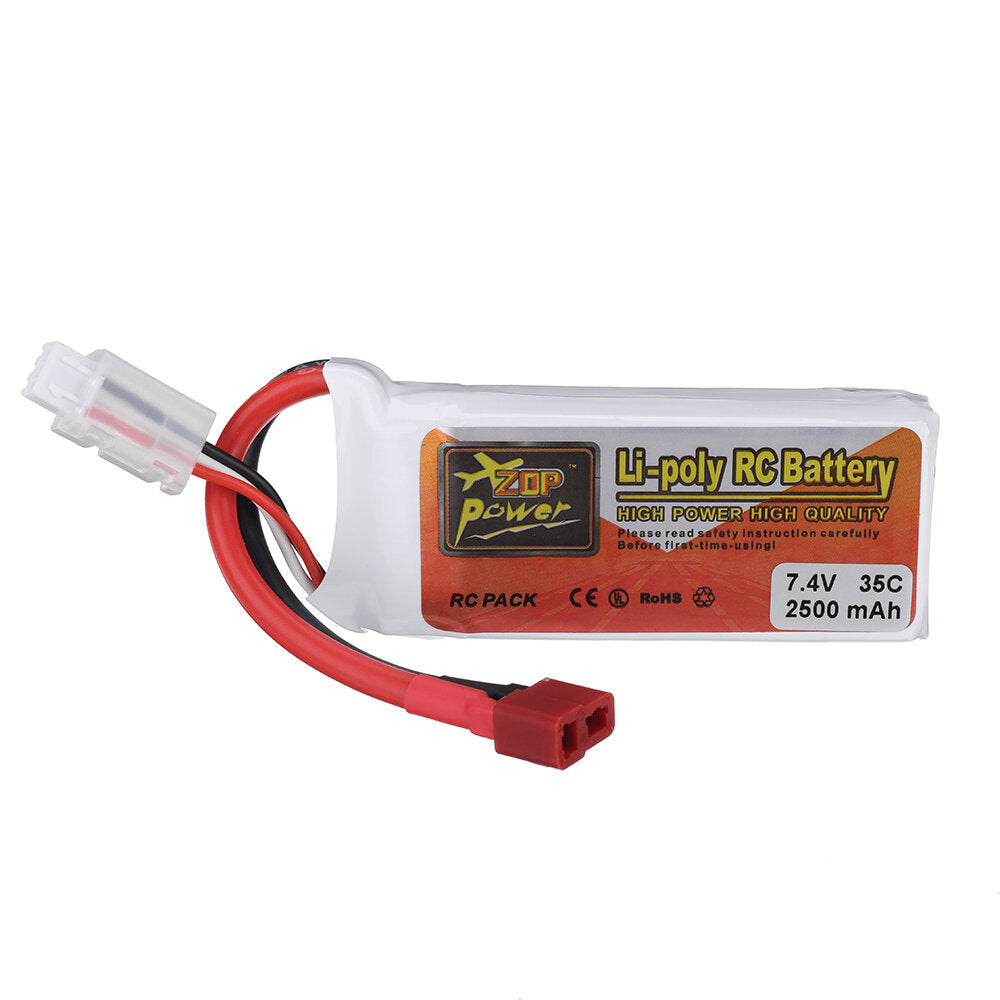 zop power 7.4v 2500mah 35c 2s lipo batterij t deans plug voor rc drone