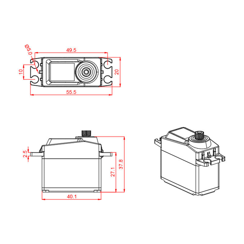 stoom s2105 coreless digitale servo tuimelschijf servo mk2105 voor 550/600 serie rc helicopter multirotor model