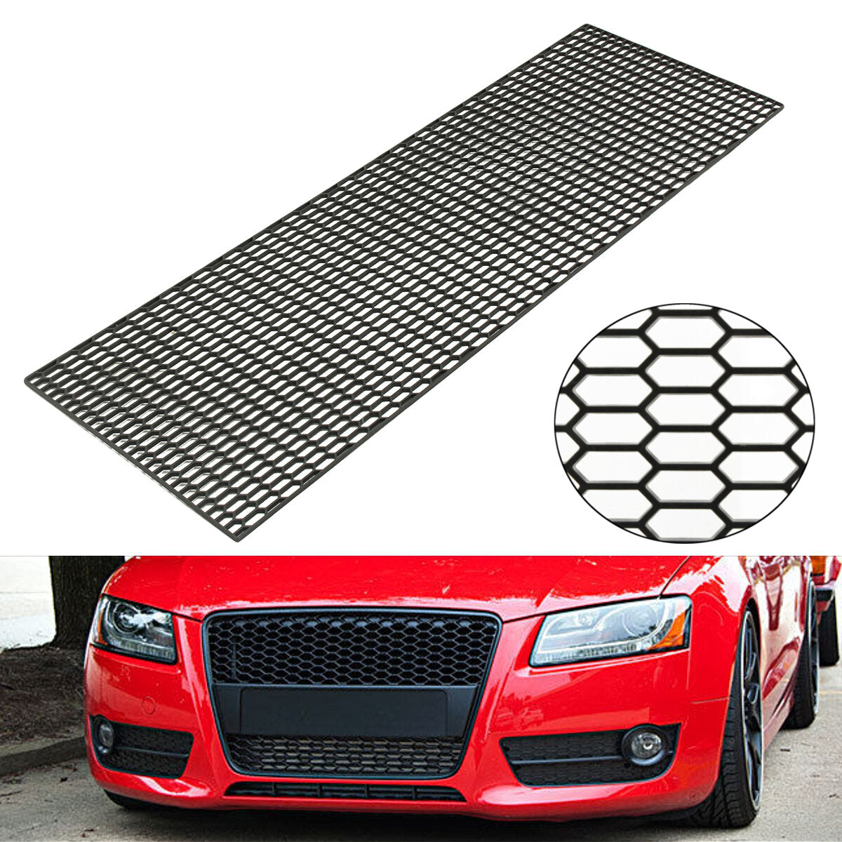 120x40cm abs kunststof auto styling luchtinlaat racing honeycomb meshed traliewerk spoiler bumper hood vent universal