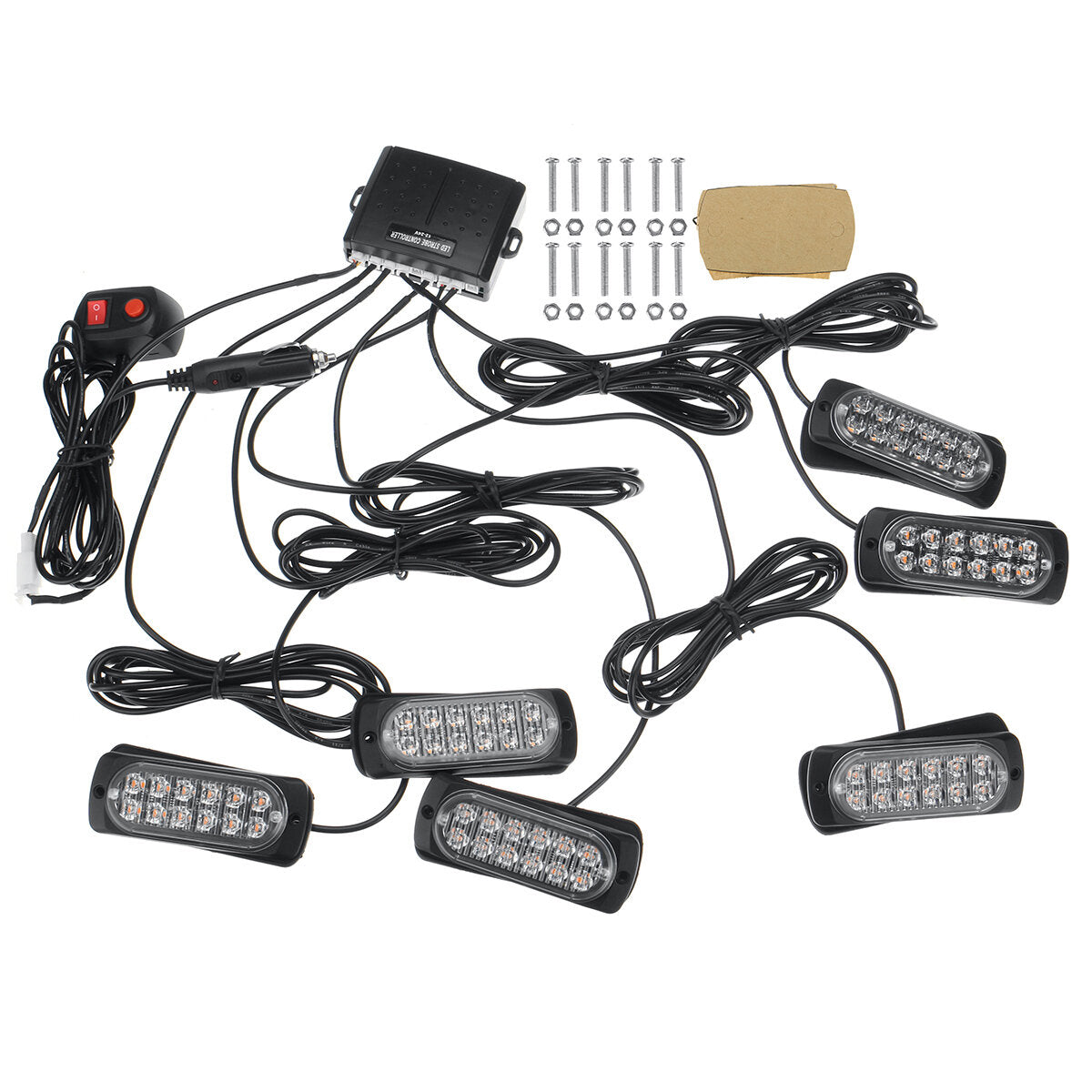 12 v / 24 v 4/6 12 led knipperlicht stroboscoop lamp truck herstel amber baken & controle waterdicht