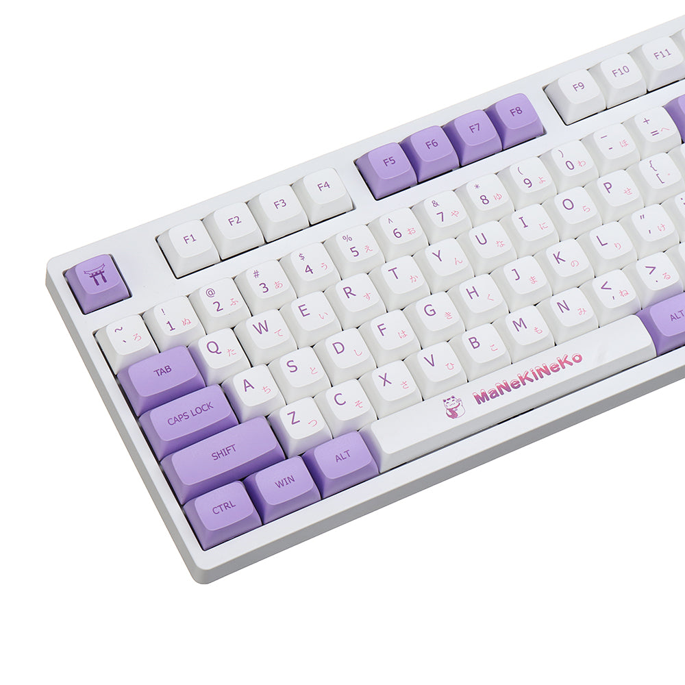 146 toetsen paars en wit keycap-set xda-profiel pbt-sublimatie-keycaps voor mechanisch toetsenbord