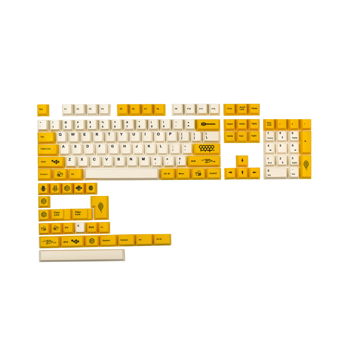 128 toetsen bee pbt keycap set cherry profile sublimation custom keycaps voor mechanische toetsenborden