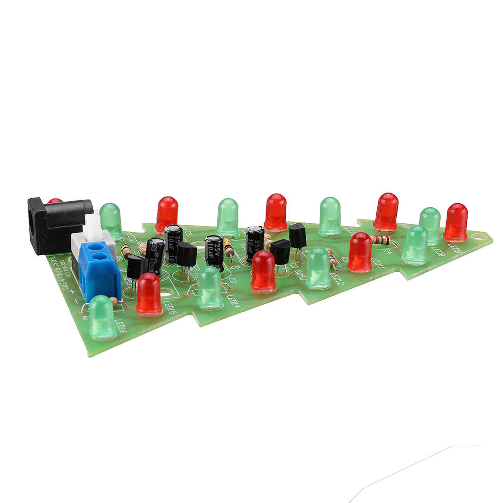 gemonteerd usb-kerstboom 16 led-kleurenlicht elektronische pcb-decoratie boom kinderen geschenk gewone versie