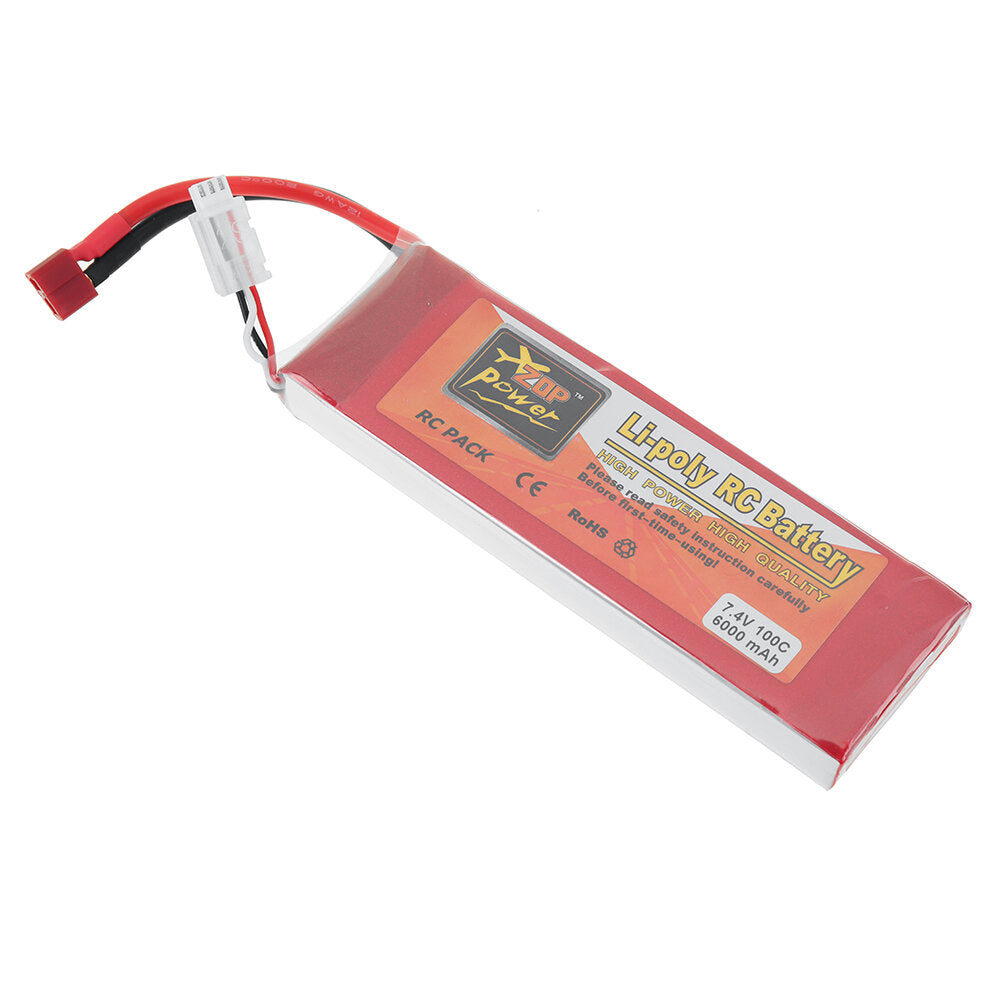 zop power 7.4v 6000mah 100c 2s lipo-batterij xt60-stekker voor rc drone