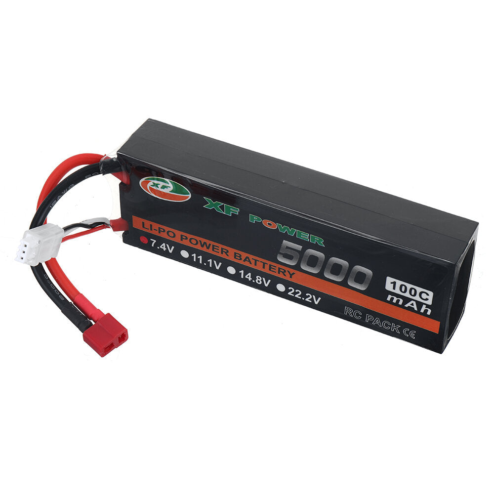 xf power 7.4v 5000mah 100c 2s lipo batterij t deans plug voor rc drone