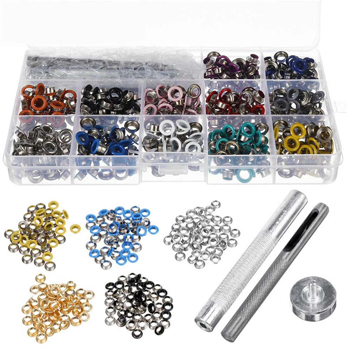 540 stuks grommets set duurzame kleding metalen oogjes knop met installatiegereedschap