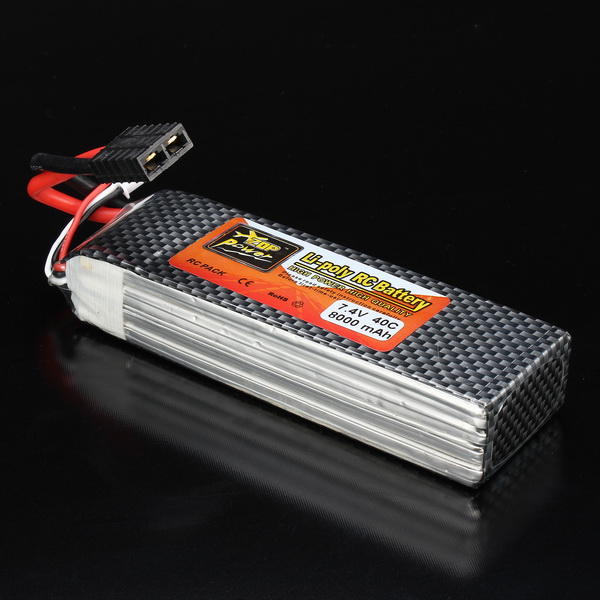 zop power 7.4v 8000mah 2s 40c lipo batterij trx plug met batterij alarm voor traxxas