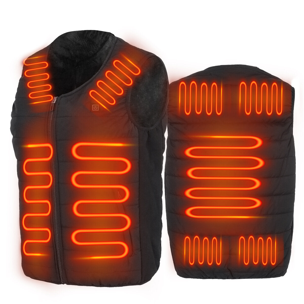 unisex 9-verwarmingszones elektrisch vest verwarmde jas usb opwarmen winterbody racing-jas thermisch