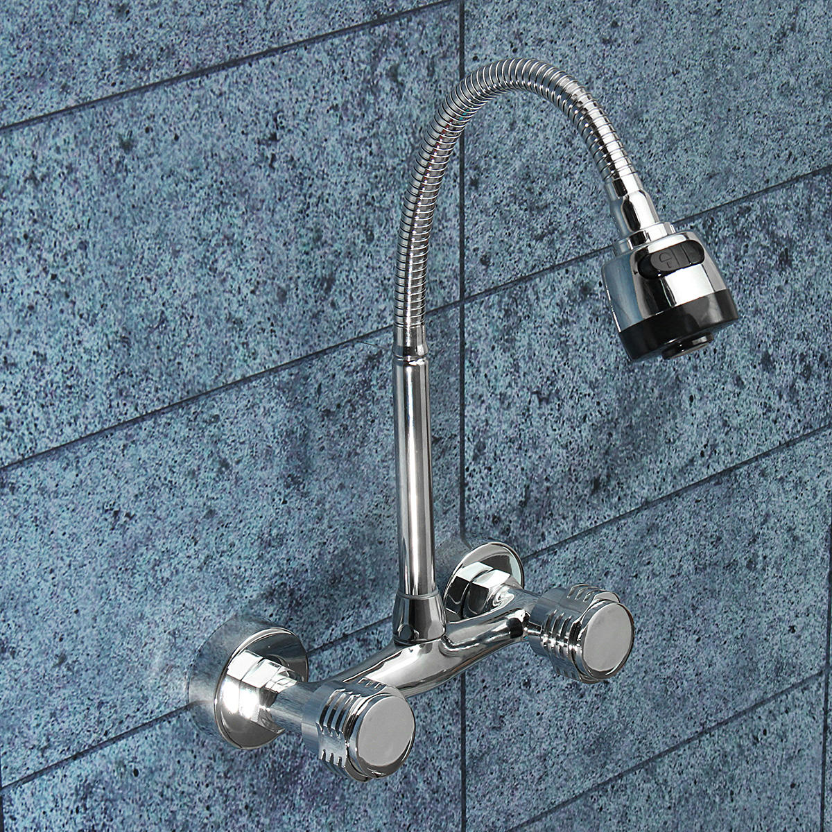 chrome wastafel wastafel mengkraan dual handle hot koud water kraan verstelbare draaibare uitloop keuken