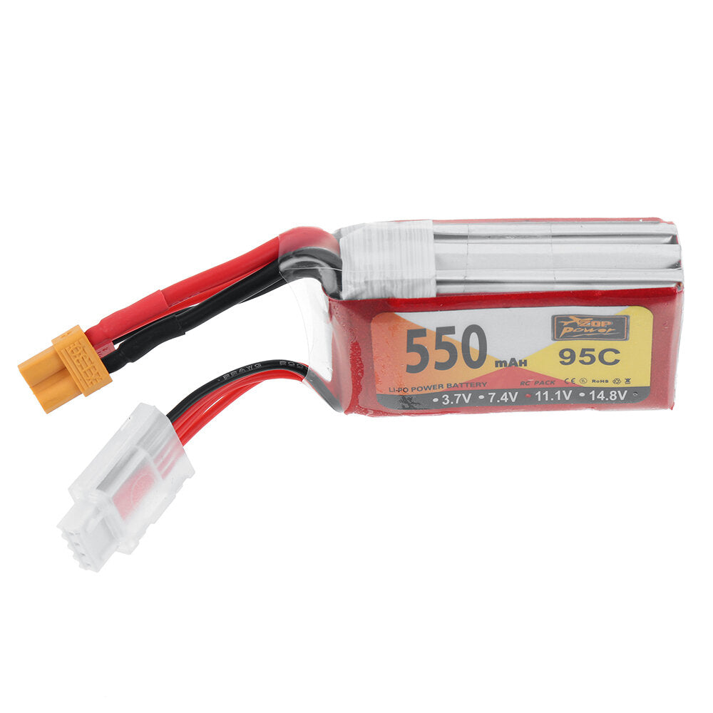 zop power 11.1v 550mah 95c 3s lipo-batterij xt30 stekker voor rc drone