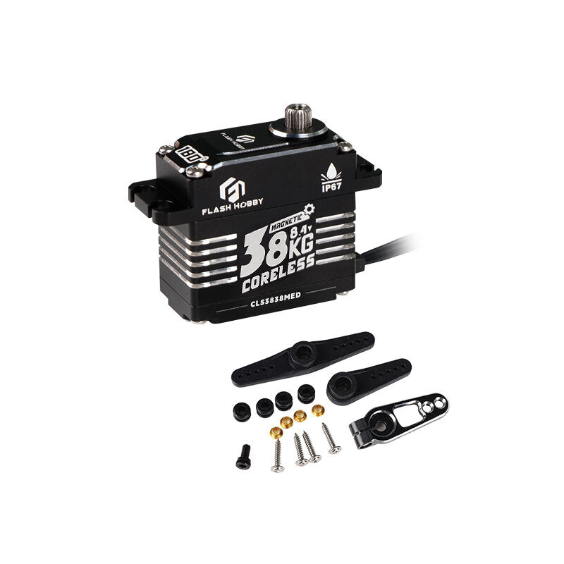 flashhobby cls3838med 8.4v 38kg coreless digitale servo programmeerbare 14bit magnetische encoder compatibel met sanwa ssr nb4